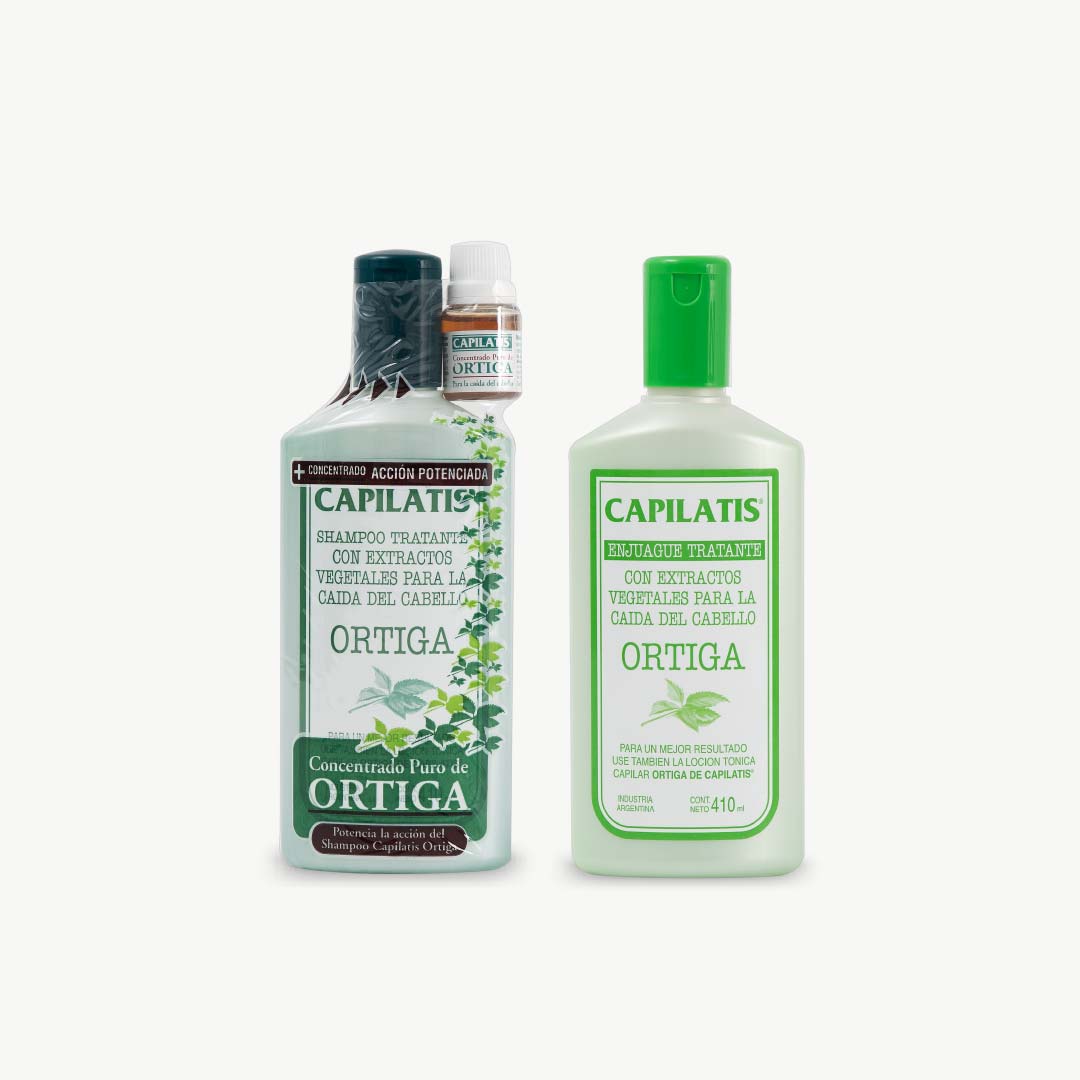 Set Shampoo y Enjuague Ortiga con Concentrado Puro Ortiga
