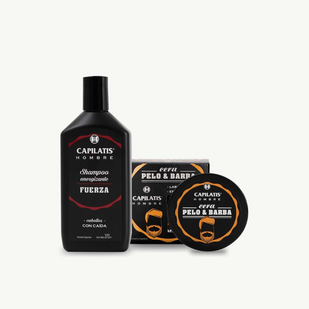 Set Shampoo Energizante Fuerza y Cera Pelo & Barba