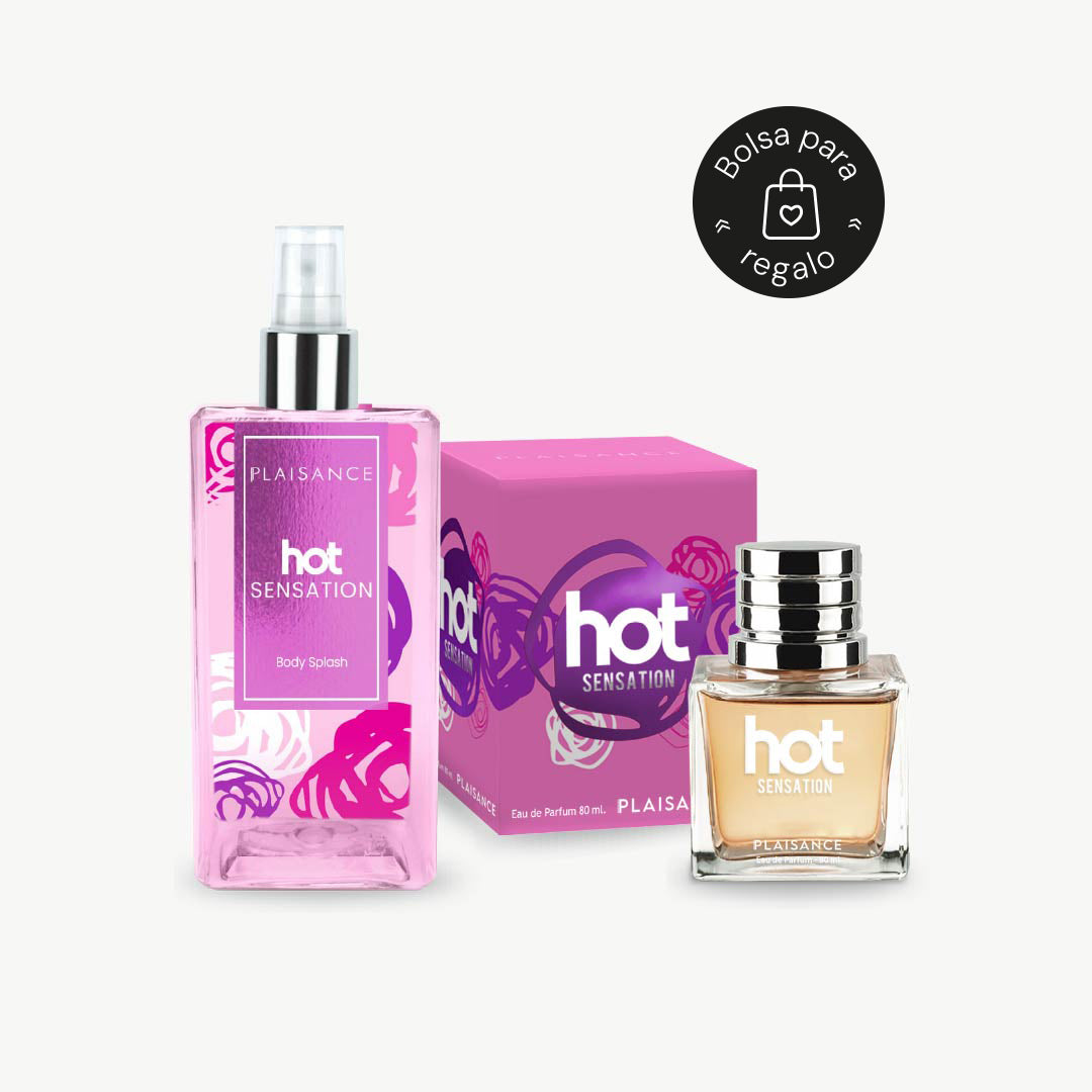 Perfume + Body Splash Hot Sensation con bolsa de regalo